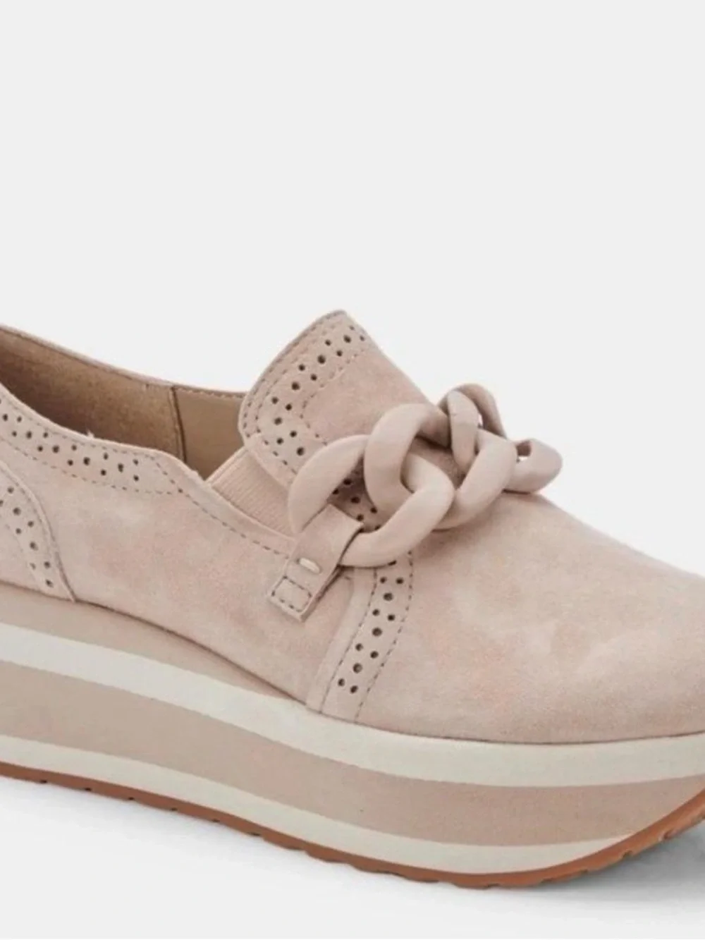 Dolce Vita Blush Pink Platform Loafer with Chain Detail